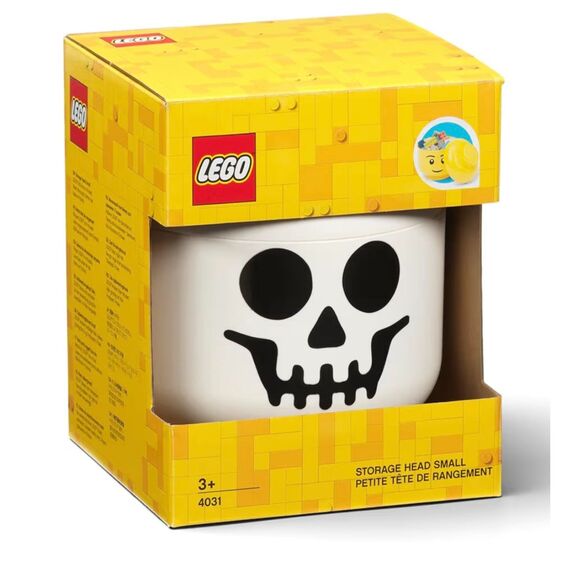 LEGO Storage Heads Stackable Storage Container Sm. Skeleton Holds 250 Bricks - Picture 1 of 4